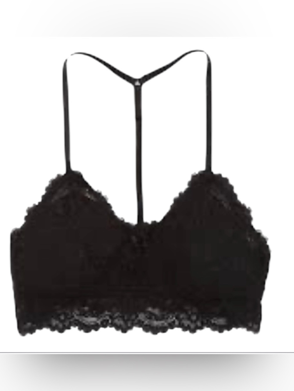 aerie Eyelash Lace Padded Push Up Triangle Bralette Large NWT
